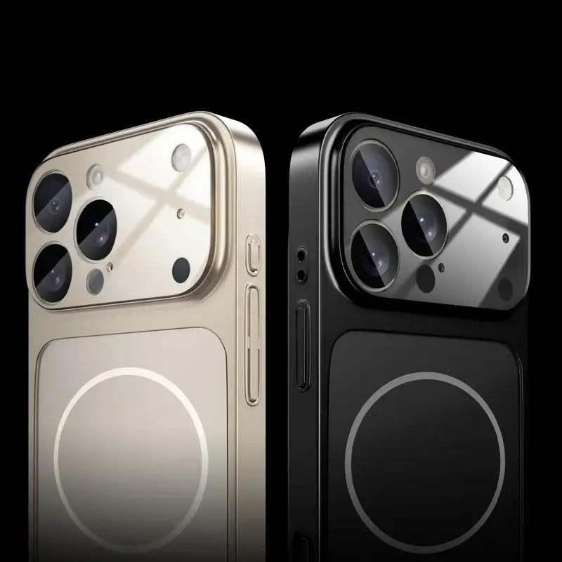 Original Glass Nano Matte Phone Case For iPhone 17 16 15 14 13 Pro Max 17 Air Magnetic For Magsafe Wireless Charging Armor Funda