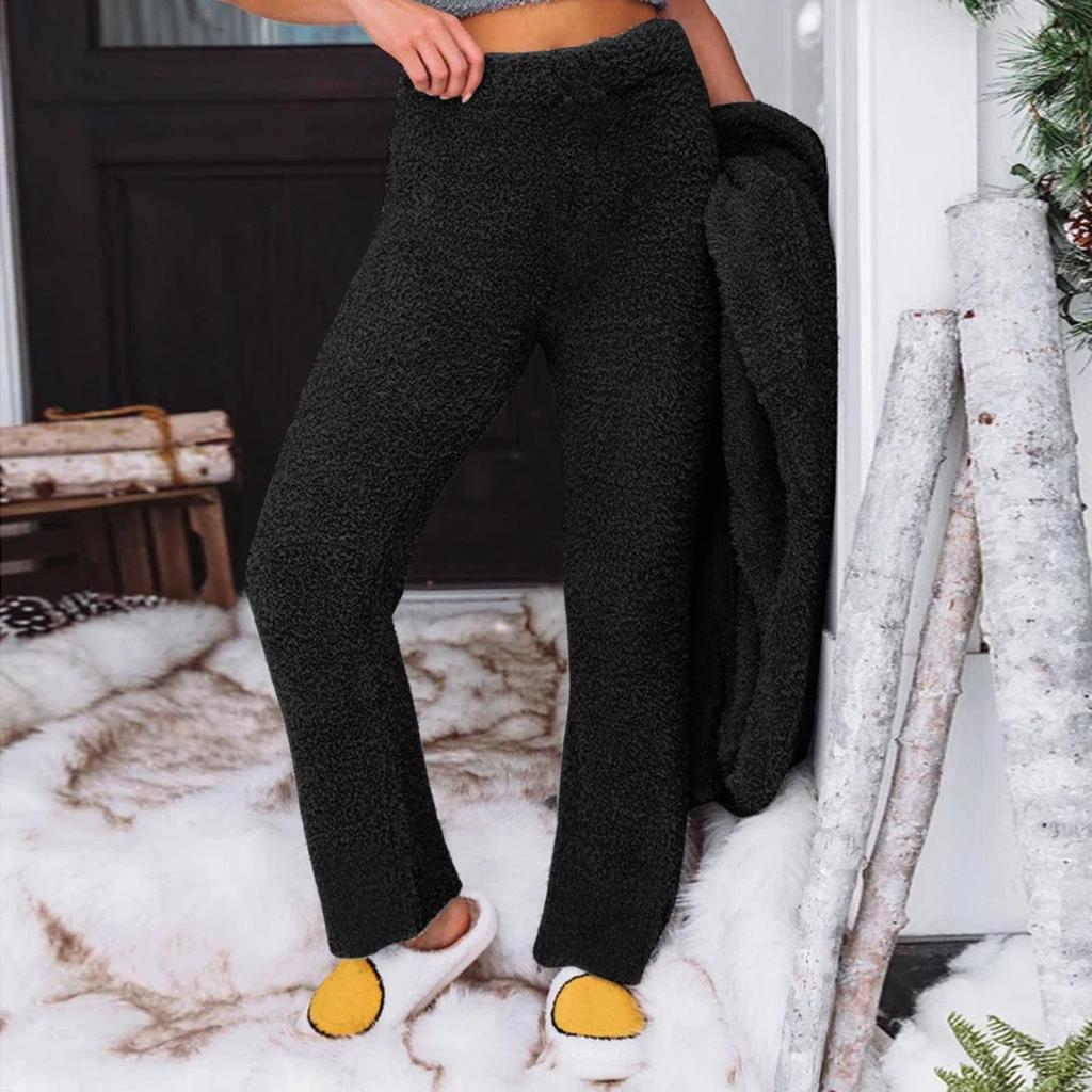 Warm Fleece Pants Womens Thermal Clothing Winter Pants Large Size Thick High Waist Pants Comfortable Pants Super Soft Outdoor Bottoms