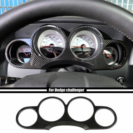 Kohlefaser Armaturenbrett-Cluster-Rahmen Dekorabdeckung Zierleiste Für Dodge Challenger 2009-14