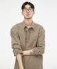 GIFTORIGINAL (Unisex) Soft Hidden Button Shirt Beige