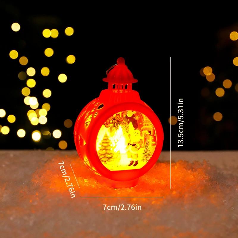 

Christmas Santa Claus Snowman Lantern With Warm Light For Festive Tabletop Display And Gift красный