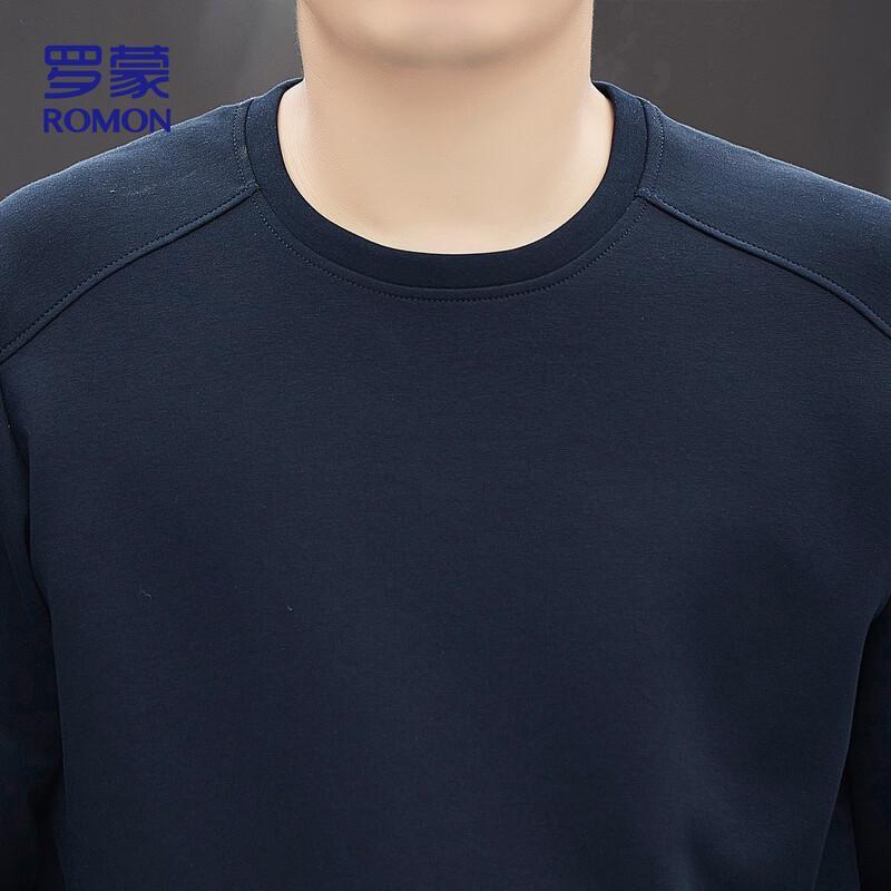 ROMON Men's Round Neck Loose Casual Long Sleeve Sweatshirt 7507