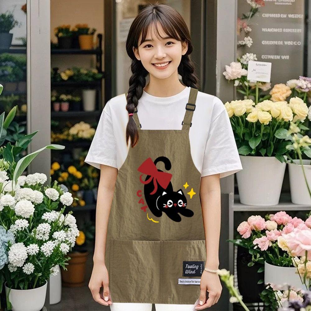 Adjustable Kitchen Apron Cartoon Cooking Smock Cute Catering Work Clothes for Home Kitchen