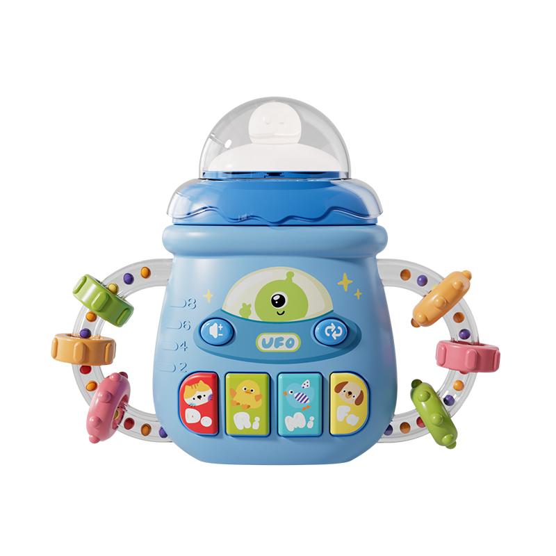 Baby Musical Pacifier Rattle Toys Early Educational Feeding Bottle Soft Teether Light Soothing Shaker Newborn