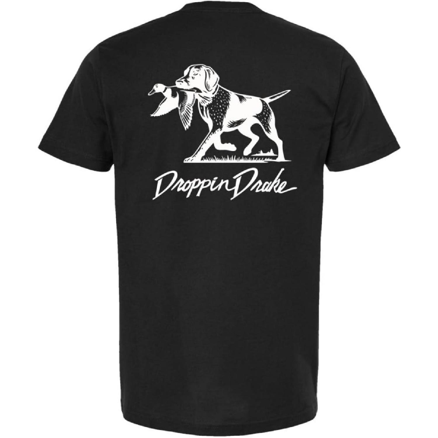 

Mens Droppin Drake Dog Carrying Duck Call Hunting Ring Spun Cotton Short Sleeve T-Shirt XXXXXL чорний
