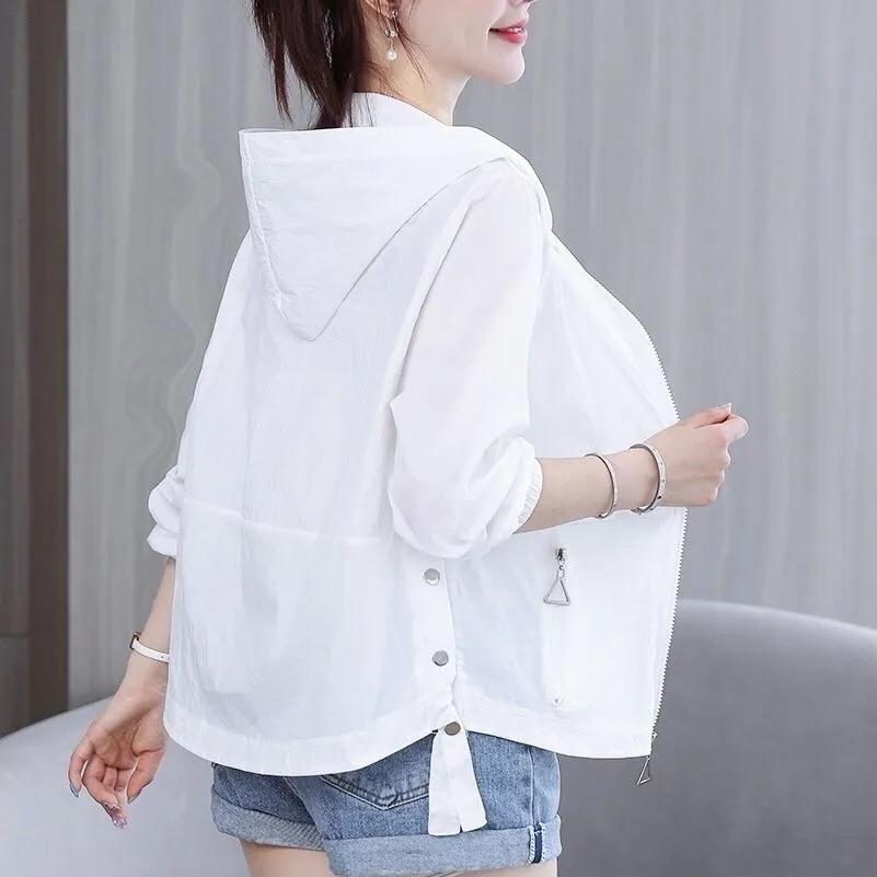 Summer Short Breathable Sun Protection Clothing 2026 New Women Loose Trench Coat Anti-ultraviolet Cardigan Windbreaker Jacket