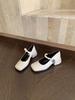 French retro square head Mary Jane shoes women's autumn 2025 new models with skirts gentle word with flat shoes