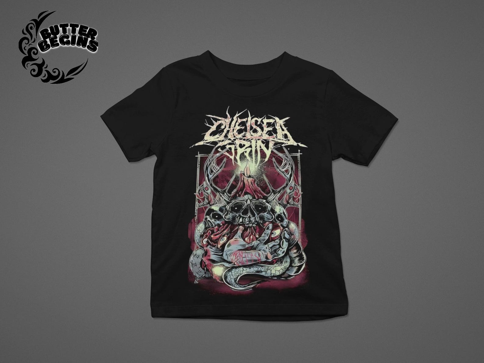 Chelsea Grin T-Shirt | Deathcore Band Merch Shirt | Retro Casual Unisex T-Shirt S