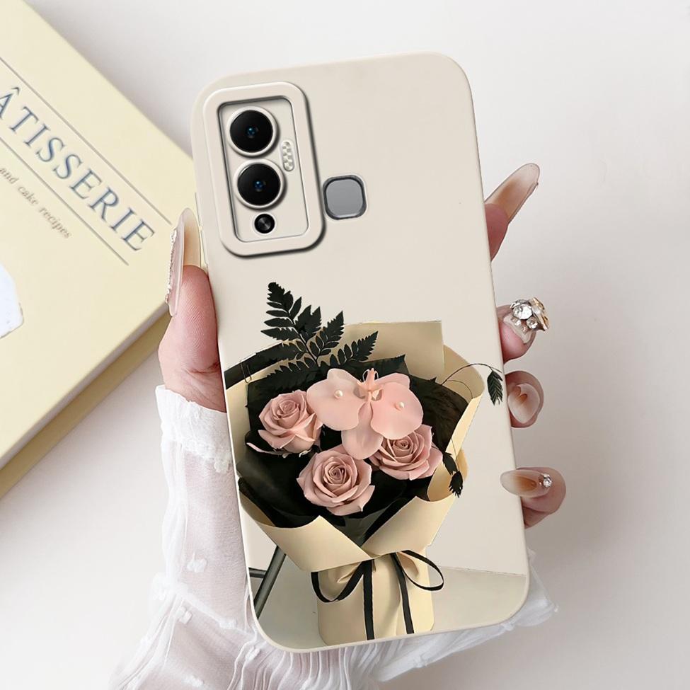For Infinix Hot 12 Play Case Silicone Cute Fashion Butterfly Love Painted For Cover Inifnix Hot 12 Play Phone Case X6816 X6816C