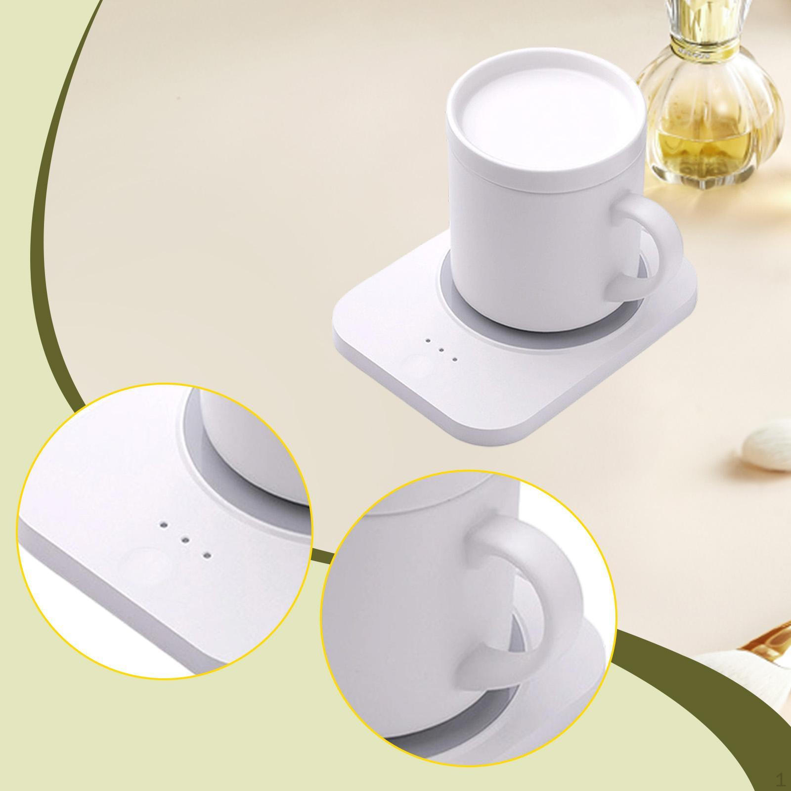 

Desk Cordless Multifunctional Temporature Control Coffee Mug Warming Tray for Restaurant Events Home белый