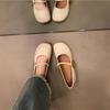 Fan Jieya rode Mary Jane schoenen damesschoenen 2025 lente en herfst nieuw ronde neus zachte zool één bandje met lage wreef Franse enkellaarsjes