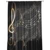 Music Notes Black Chiffon Sheer Curtains for Living Room Bedroom Home Decoration Window Voiles Tulle Drapes Curtain