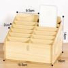 Wood Desktop Storage Box Detachable Multifunctional Phone Holder Easy to Install 12/24-Grid Phone Management Storage