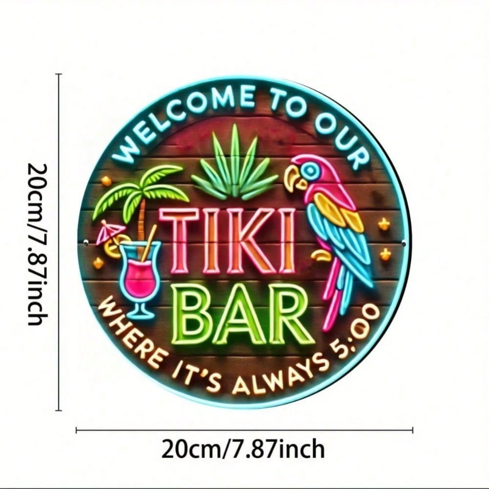 Retro Round Metal Sign for Shop Decor