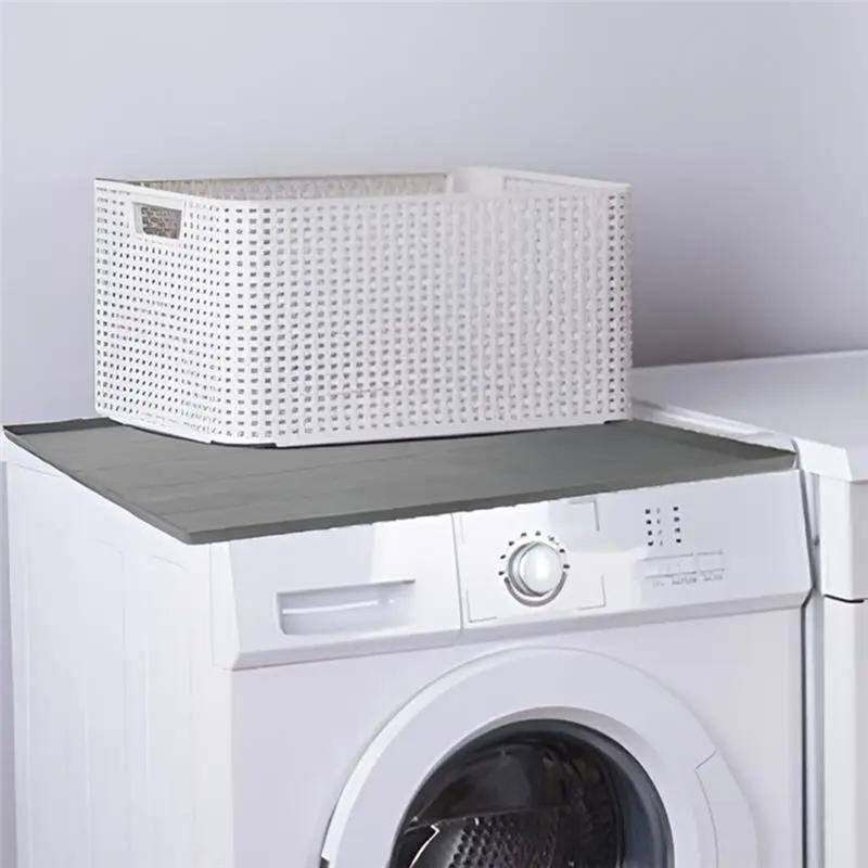 A65T-Dryer Mat For Top Of Dryer Silicone Washer Dryer Cover Top Washing Machine Cover Dust-Proof Waterproof Protector Mat