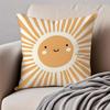Cartoon Rainbow Sun Cushion Cover Pillowcase Anti-Dustmite Invisible Zipper Short Plush Sofa Cushion