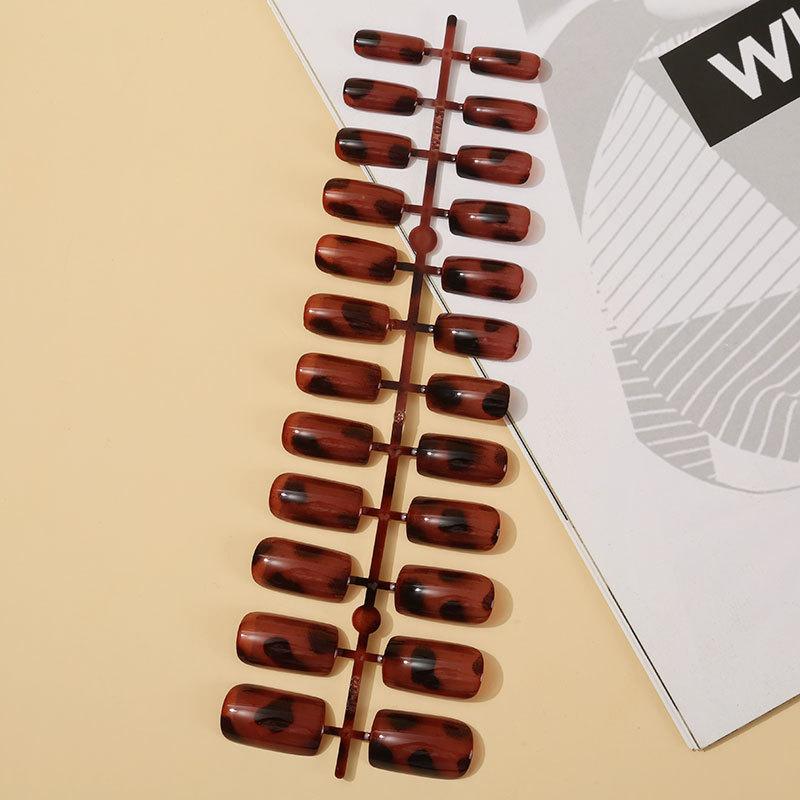 Cat Eye Leopard Striped Nail Art Patch Wearing Nail Finished Strip 24 Pieces of Fake Nails