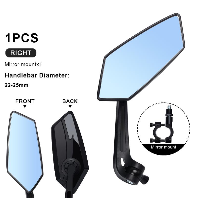Bicycle Rear View Mirror Wide Range Reflector Two-Color Wide Angle Adjustable Bike Handlebar Rearview Mirrors MTB Accessories