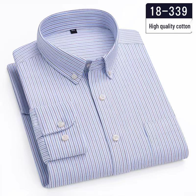 Men s Slim Fit Striped Oxford Cotton Shirt - Autumn Collection S