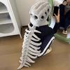 Dinosaur Skeleton Costume Realistic Plush 3D Dinosaur Skull Headpiece And Spine Costume Set for Halloween Cosplay