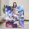 Oguri Cap Blanket Uma Musume Umamusume Flannel Vintage Breathable Throw Blanket for Bedding Lounge Spring Autumn