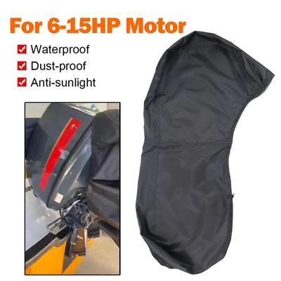 1/2pcs 420D 110cm Boat Full Outboard Engine Motor Cover For 6-15HP Boat Motors Waterproof Sunscreen Dustproof Protect Canvas