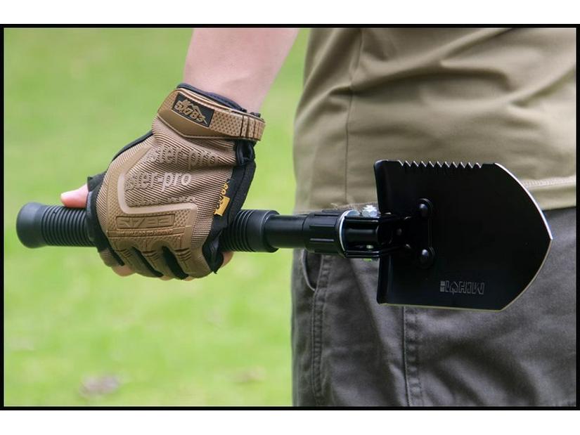 Military Survival Gear: Multi-functional Folding Manganese Steel Engineer's Shovel for Camping