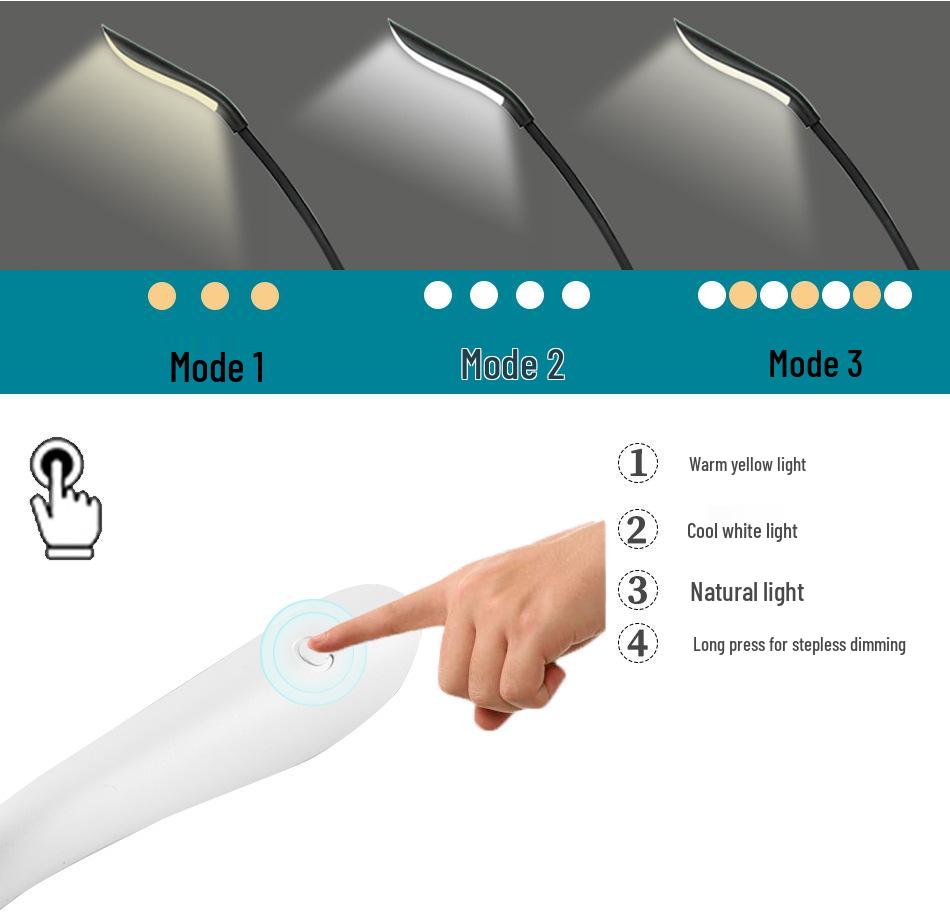 SeeKajia USB Rechargeable LED Clip-On Eye Protection Reading Light