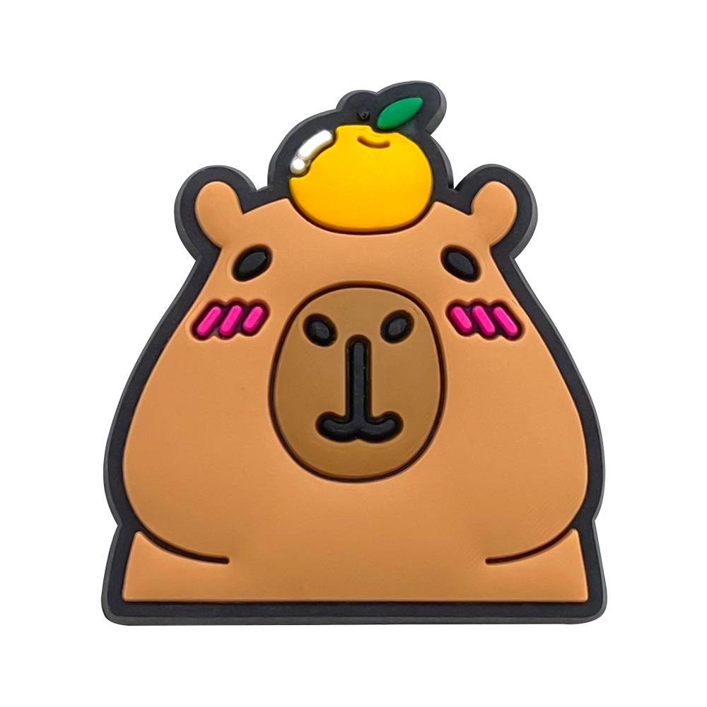 Capybara Pen Clip & Ornament: Card Buckle Decoration with Straw Accessories