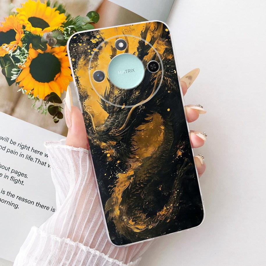 6.8" Case For Honor X9c Smart 5G Cover Cool Fashion Dragon Lion Wolf Cartoon Soft Silicone Phone Cases For HonorX9c Smart Bumper