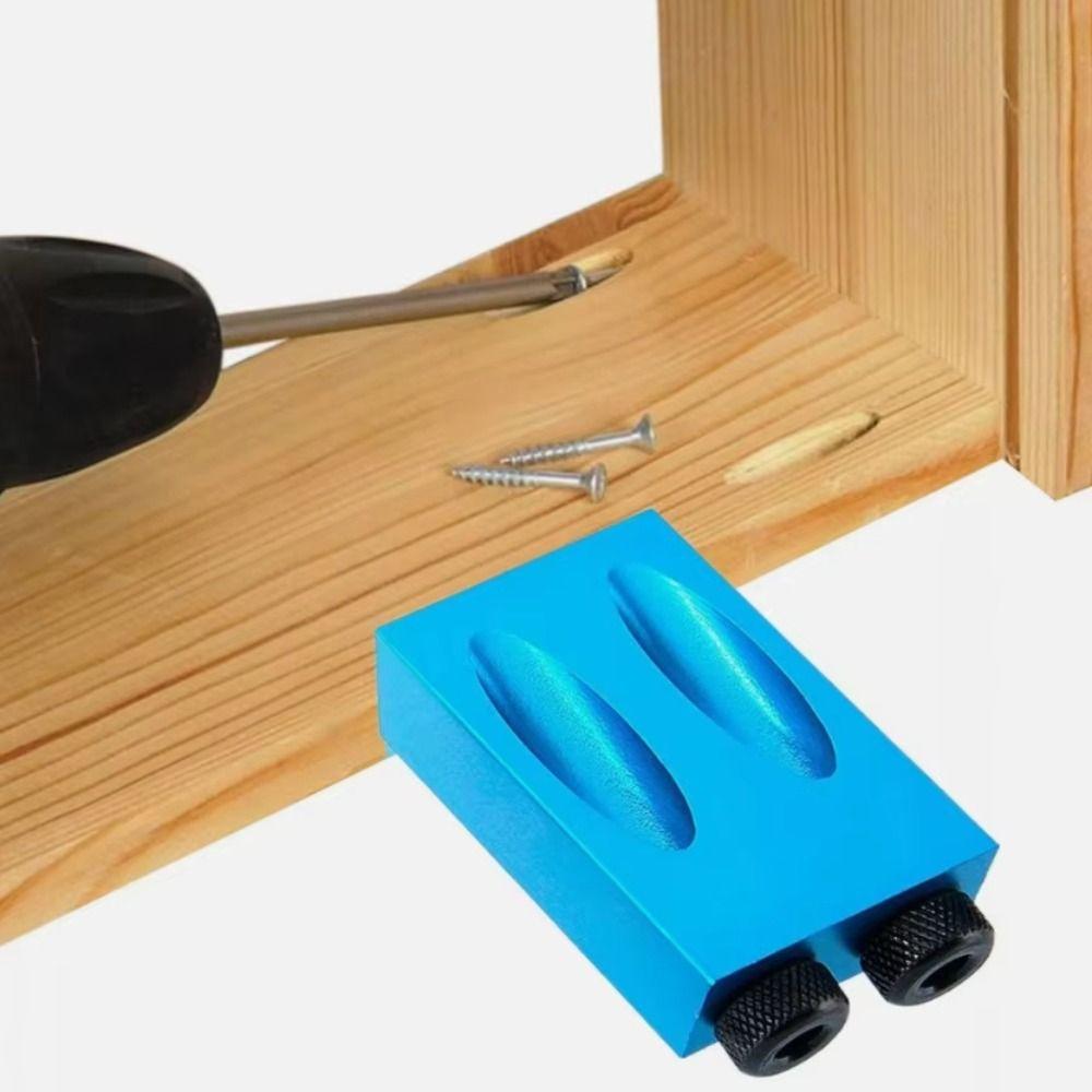 Precision Pocket Hole Jig Kit Adjustable Aluminum Alloy Oblique Hole Locator Oblique Hole Frosted Angle Drill Guide
