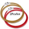 2Pcs/Lot Vintage Jewelry Leather Chain Bracelets Fit DIY Handmade Beads Charms Bracelet Couples Pulsera Jewelry For Women Men