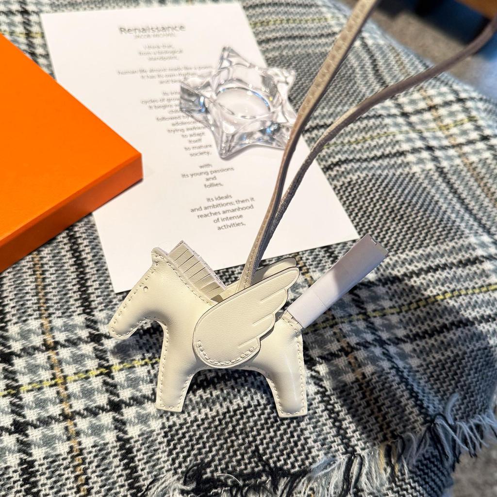 Engel Pegasus Handgenähter Lammfell Taschenanhänger - Niedliche Damenhandtaschen Dekoration & Autoschlüsselanhänger