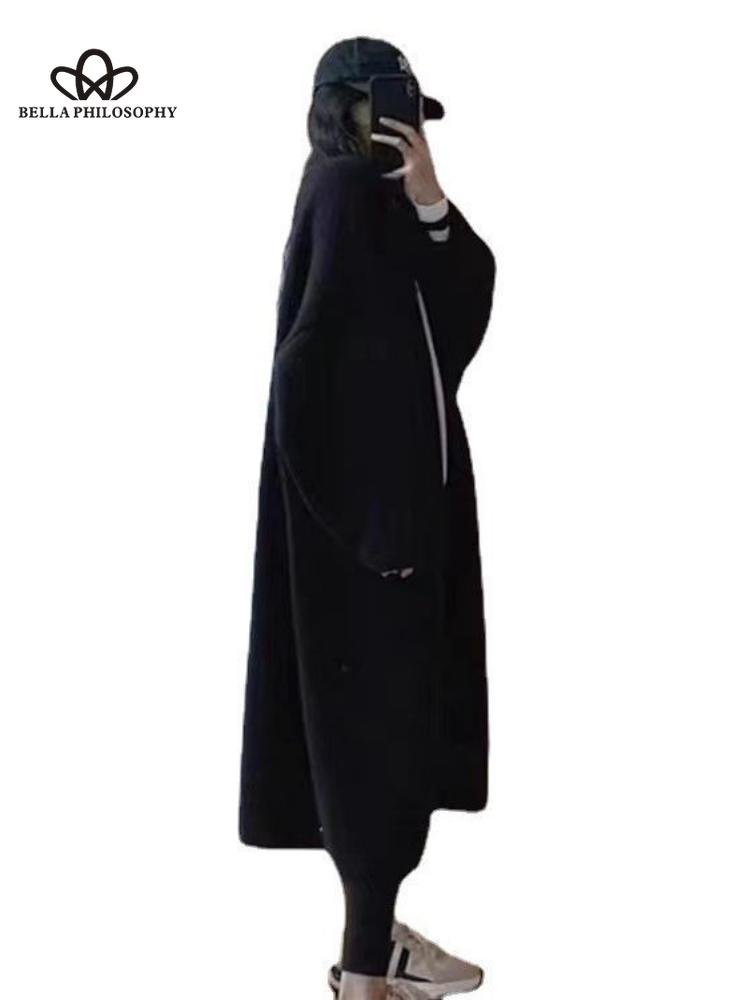 

Женские модные длинные кардиганы на осень, повседневный длинный вязаный кардиган, женский свитер, пальто, новые кардиганы, женская одежда one size чёрный