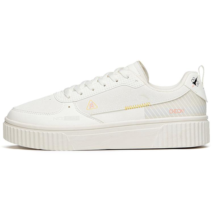 Anta Life Collection Abrasion Resistant Slip Resistant Low top Skateboard Shoes Women's Ivory White 122148066-2