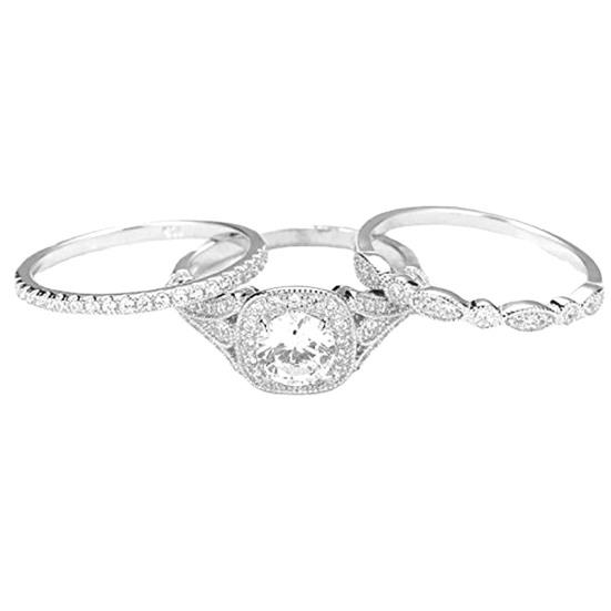 3Pcs/Set Skin-Touch Gift Great Exquisite Simple Noble Wedding Finger Rings
