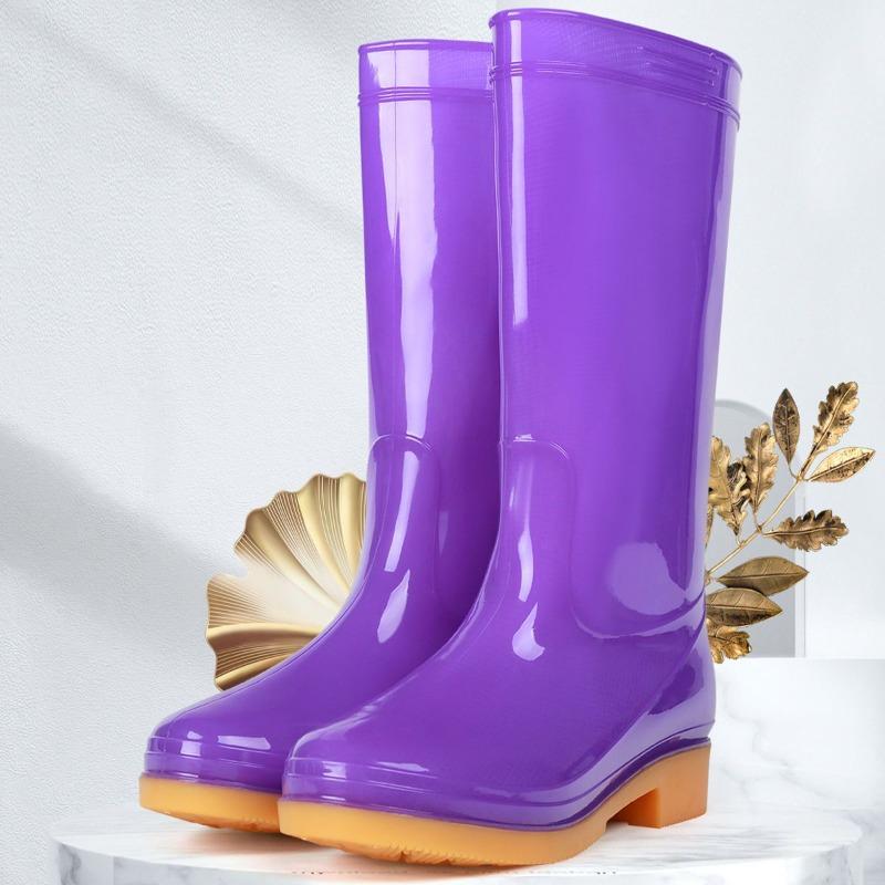 

Rain shoes women s high rain boots spring and autumn long tube medium tube water boots velvet warm non-slip fashion water shoes 35
