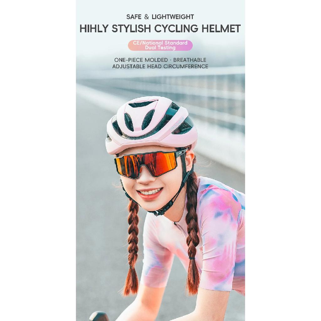 ROCKBROS Bicycle Helmet Men Women MTB Road Safety Integrally-molded Ultralight Helmet Breathable Ajustable Bike Cycling Helmet