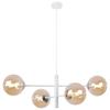 Vicenza Hanging Lamp White-Chrome 4-Flat Honey Lampshade E14