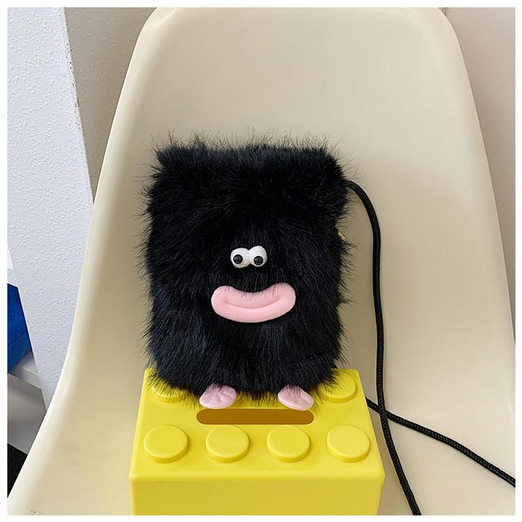 Plush Cartoon Shoulder Bag With Magnetic Closure For Daily Use