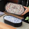 China-Chic Kung Fu Tea Table Rectangular Tray Small Household Begonia Ceramic Absorbent Dry Foam Tray