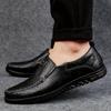 Soft Slip-On  Men's Loafers - Comfortable Black Split Leather Upper, PU Inner Lining, Rubber Outsole for All Seasons