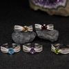 Premium Lace S925 Sterling Silver Natural Colored Treasure Ring Light Luxury Open Ring Does Not Fade Women