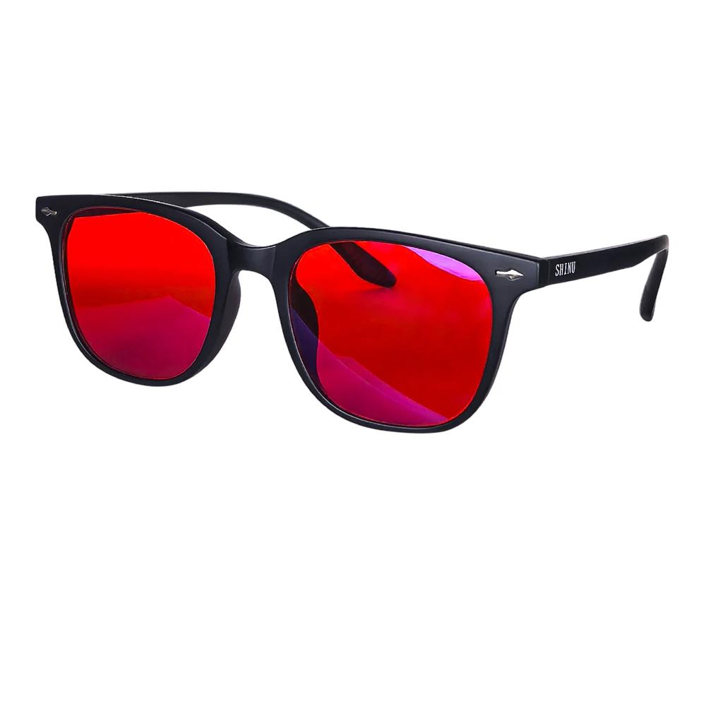 SHINU blue light blocking computer glasses red lens for better sleep orange lens for long time gaming rest glasses for men women