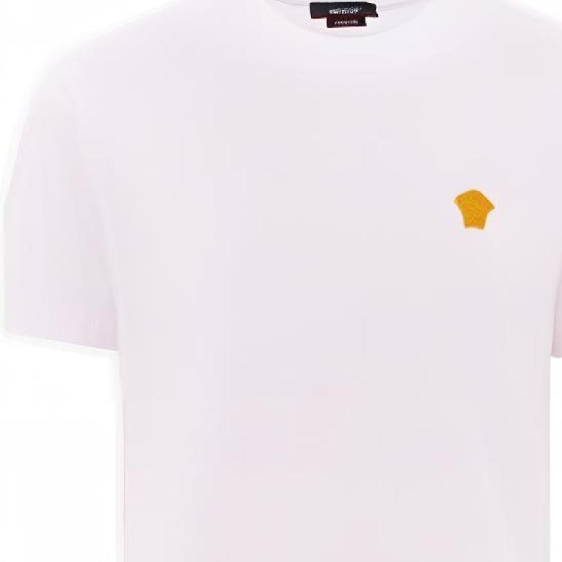 Versace Solid Color Pattern Printed Round Neck Pullover T-Shirt Men Tops White 1008481-1A08489-1W000