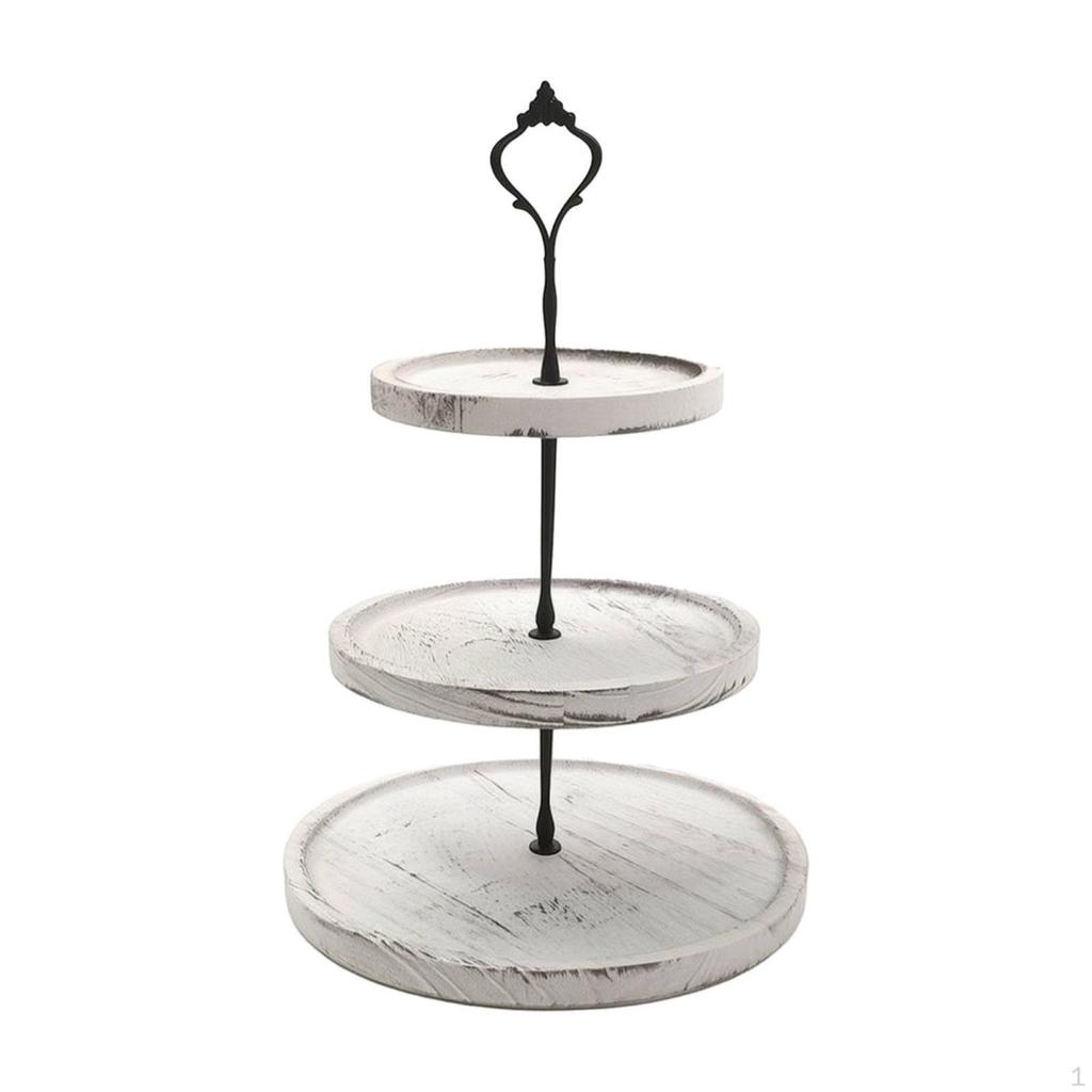 3 Tier Cupcake Stand Wooden Tiered Serving Tray Rustic Dessert for Culinary Artists, Hosts,