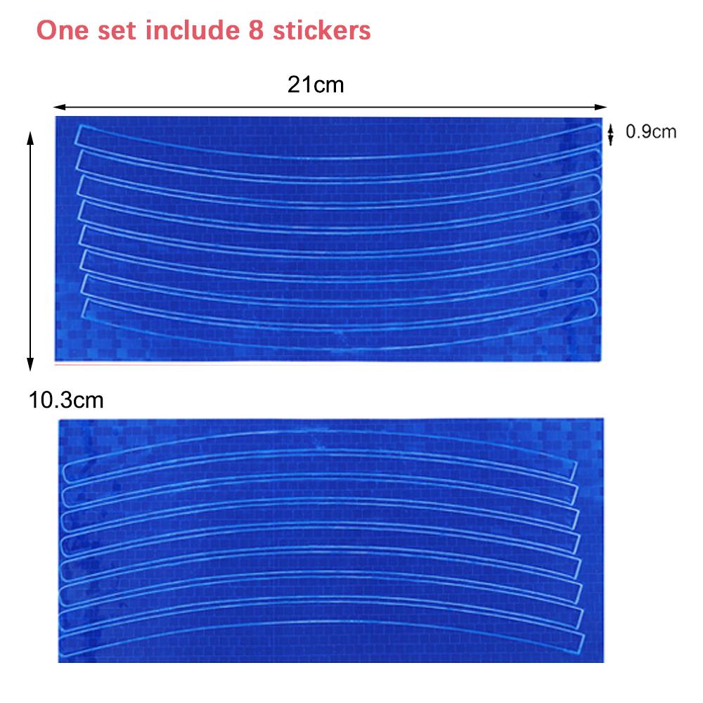 16pcs Car Wheel Tire Stickers 17"18" Strips Motorcycle Reflective Rim Tape Motorbike Auto Decals