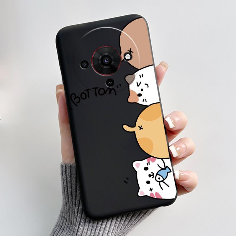Cute Cartoon Case For ZTE Blade A76 5G Z2469N Capa Funda Printing Shell Protective Cover Soft Silicone Black Casing Coque