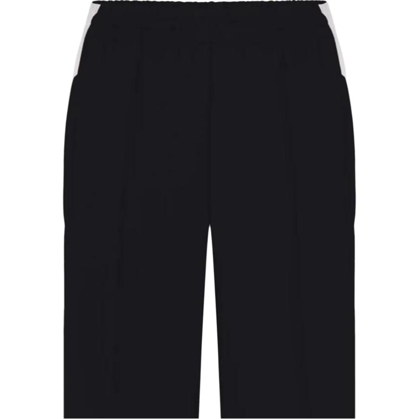 Skims Track Straight Leg Pant Striped Pleated Elastic Waist Mid Rise Casual Pants Women pants Onyx Agate BO-TRK-4890-ONX