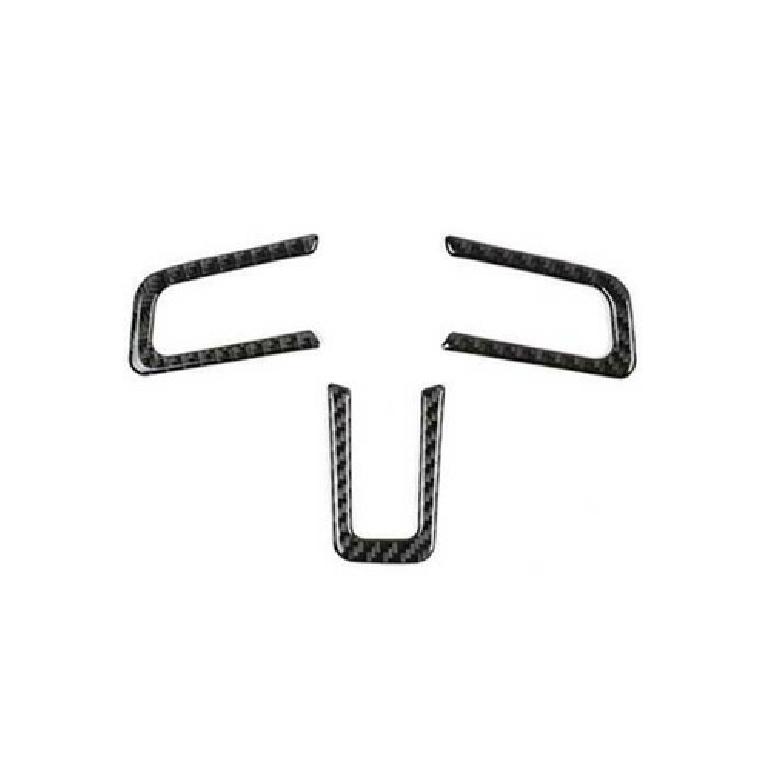 Carbon Fiber Panel Trim 3PCS Steering Wheel Cover Fit For Ford Mustang 2015-